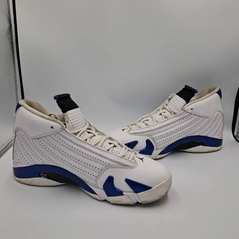 Size 11.5 - Jordan 14 Retro White Hyper Royal - 487471-104 - RETAIL $510